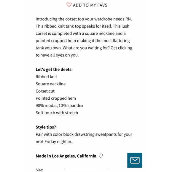 LF Black Corset Top - Picture 7 of 8